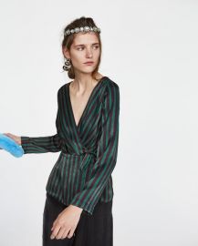 Crossover Striped Top at Zara